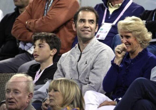 Ryan Nikolaos Sampras with his father, Pete Sampras, enjoying the game.